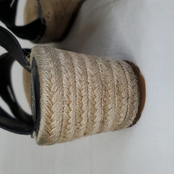 Eileen Fisher Largo Black Suede Espadrille Wedge Sandals size 8.5 - Picture 14 of 14